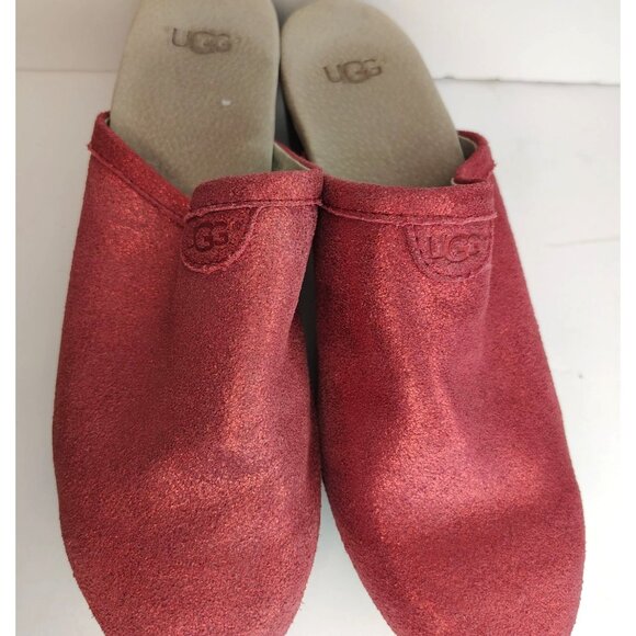 Ugg Evie Red Sparkle Clogs Shoes, Size 6, Slip On, Boho Festival, Womens - Picture 4 of 8